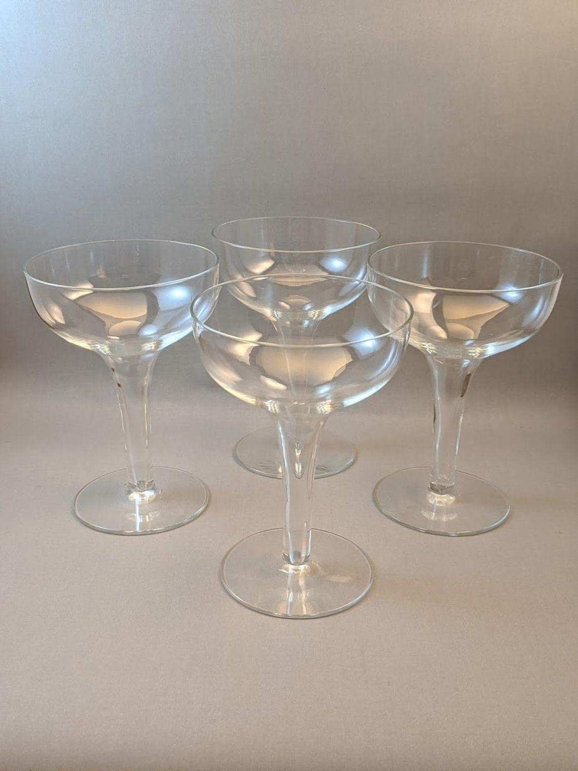 Hollow Stem Champagne Coupe, Vintage Collins &
